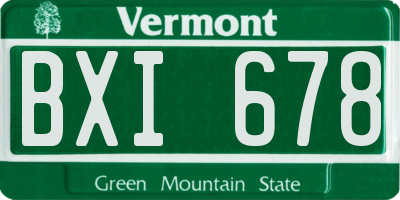 VT license plate BXI678