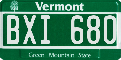 VT license plate BXI680