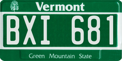 VT license plate BXI681