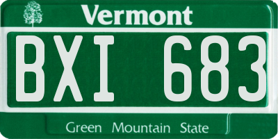 VT license plate BXI683