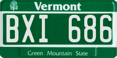 VT license plate BXI686