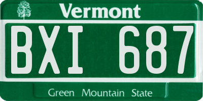 VT license plate BXI687