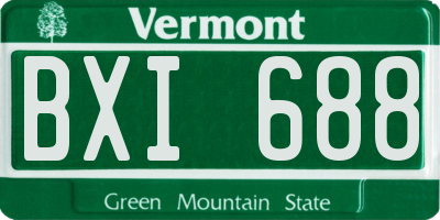 VT license plate BXI688
