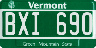 VT license plate BXI690