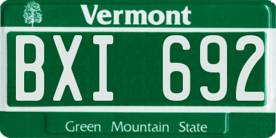 VT license plate BXI692