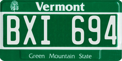 VT license plate BXI694