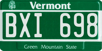 VT license plate BXI698