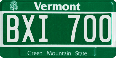 VT license plate BXI700