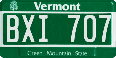 VT license plate BXI707