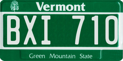 VT license plate BXI710