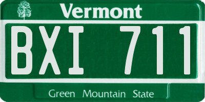 VT license plate BXI711