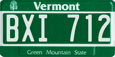 VT license plate BXI712
