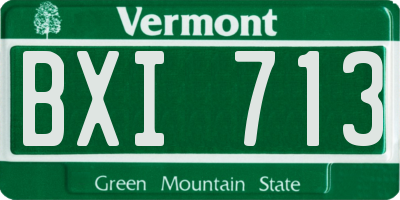 VT license plate BXI713