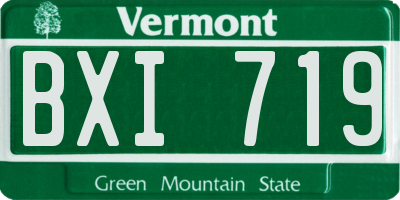 VT license plate BXI719