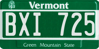 VT license plate BXI725