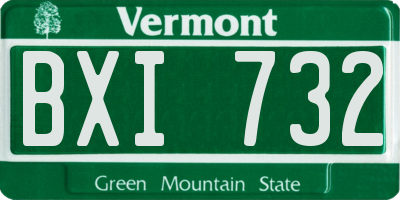VT license plate BXI732