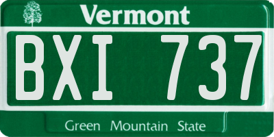 VT license plate BXI737