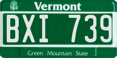 VT license plate BXI739