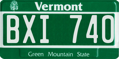 VT license plate BXI740