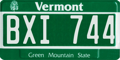 VT license plate BXI744