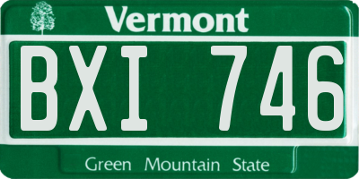 VT license plate BXI746