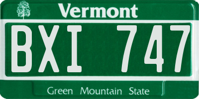 VT license plate BXI747