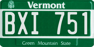 VT license plate BXI751