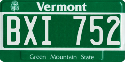 VT license plate BXI752