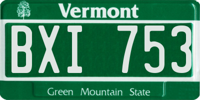 VT license plate BXI753