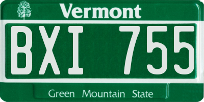 VT license plate BXI755