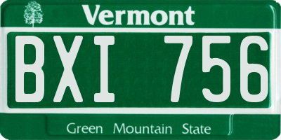 VT license plate BXI756