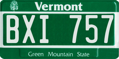 VT license plate BXI757