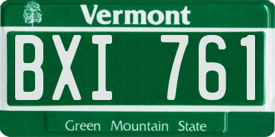 VT license plate BXI761