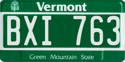 VT license plate BXI763