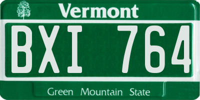 VT license plate BXI764