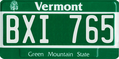 VT license plate BXI765
