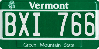 VT license plate BXI766