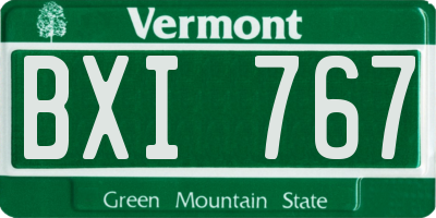 VT license plate BXI767