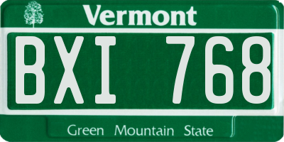 VT license plate BXI768