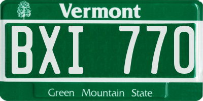 VT license plate BXI770