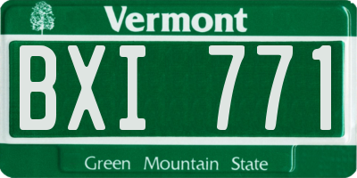 VT license plate BXI771