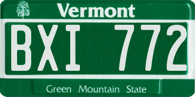 VT license plate BXI772