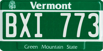 VT license plate BXI773