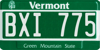 VT license plate BXI775
