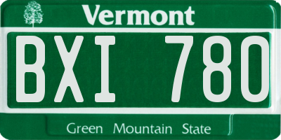 VT license plate BXI780