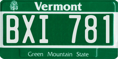 VT license plate BXI781