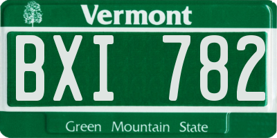 VT license plate BXI782