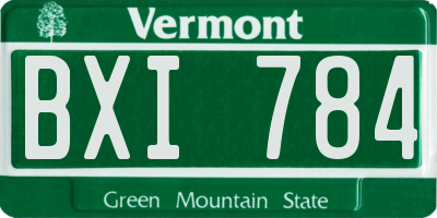VT license plate BXI784