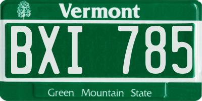 VT license plate BXI785
