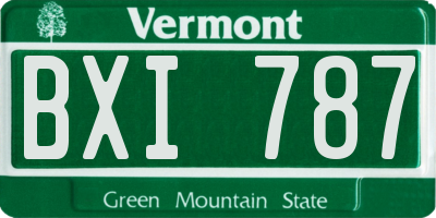 VT license plate BXI787